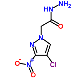 (4-CHLORO-3-NITRO-PYRAZOL-1-YL)-ACETIC ACID HYDRAZIDE结构式
