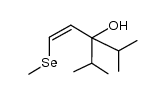 (Z)-3-isopropyl-4-methyl-1-(methylselanyl)pent-1-en-3-ol Structure