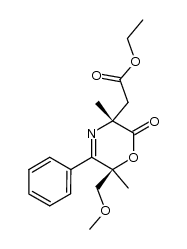 ethyl 2-[(3R,6R)-3,6-dihydro-6-(methoxymethyl)-3,6-dimethyl-2-oxo-5-phenyl-2H-1,4-oxazin-3-yl]acetate Structure