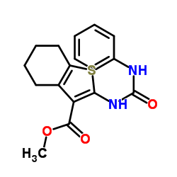 Methyl 2-[(phenylcarbamoyl)amino]-4,5,6,7-tetrahydro-1-benzothiophene-3-carboxylate结构式