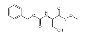 (R)-benzyl 3-hydroxy-1-(methoxy(methyl)amino)-1-oxopropan-2-ylcarbamate结构式