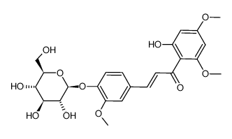 4-β-D-glucopyranosyloxy-2'-hydroxy-3,4',6'-trimethoxy-trans()-chalcone结构式