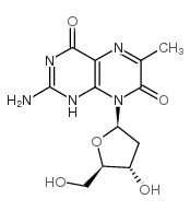 6-Methyl-8-(2-deoxy-b-D-ribofuranosyl)isoxanthopterin structure