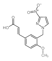 (2E)-3-{4-Methoxy-3-[(3-nitro-1H-pyrazol-1-yl)-methyl]phenyl}acrylic acid Structure