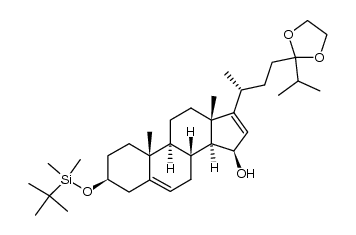 (20R)-3β-(dimethyl-t-butylsilyloxy)-15β-hydroxy-24-oxocholesta-5,16-diene 24-ethylene acetal Structure