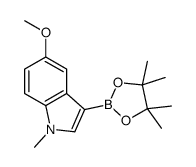 5-Methoxy-1-Methyl-3-(4,4,5,5-tetramethyl-1,3,2-dioxaborolan-2-yl)-1H-indole结构式