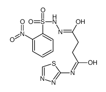 4-[2-(2-nitrophenyl)sulfonylhydrazinyl]-4-oxo-N-(1,3,4-thiadiazol-2-yl)butanamide结构式