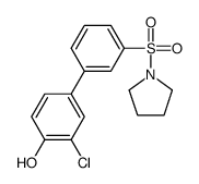 2-chloro-4-(3-pyrrolidin-1-ylsulfonylphenyl)phenol结构式
