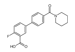 2-fluoro-5-[4-(piperidine-1-carbonyl)phenyl]benzoic acid结构式