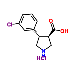 (TRANS)-4-(3-CHLORO-PHENYL)-PYRROLIDINE-3-CARBOXYLIC ACID-HCL结构式
