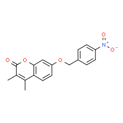 3,4-dimethyl-7-[(4-nitrophenyl)methoxy]chromen-2-one structure