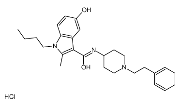 1-butyl-5-hydroxy-2-methyl-N-[1-(2-phenylethyl)piperidin-4-yl]indole-3-carboxamide,hydrochloride结构式
