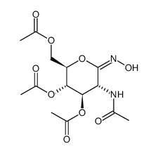 2-乙酰氨基-3,4,6-O-三乙酰基-2-脱氧-D-葡萄糖酸肟-1,5-内酯结构式