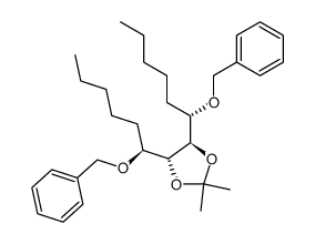 (4R,5R)-4,5-bis((S)-1-(benzyloxy)hexyl)-2,2-dimethyl-1,3-dioxolane结构式