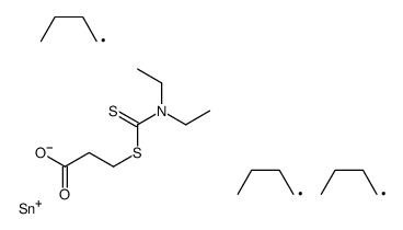 tributylstannyl 3-(diethylcarbamothioylsulfanyl)propanoate Structure