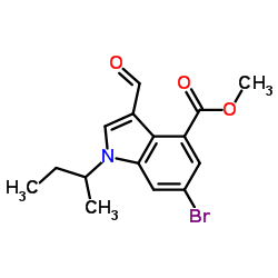 Methyl 6-bromo-1-sec-butyl-3-formyl-1H-indole-4-carboxylate结构式