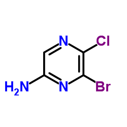 6-Bromo-5-chloro-2-pyrazinamine结构式