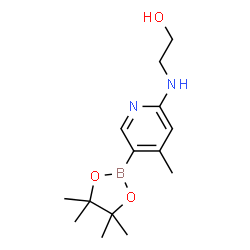 2-(4-Methyl-5-(4,4,5,5-tetramethyl-1,3,2-dioxaborolan-2-yl)pyridin-2-ylamino)ethanol结构式