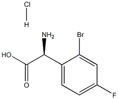 (S)-2-氨基-2-(2-溴-4-氟苯基)乙酸盐酸盐结构式