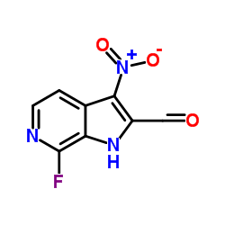 7-Fluoro-3-nitro-1H-pyrrolo[2,3-c]pyridine-2-carbaldehyde结构式