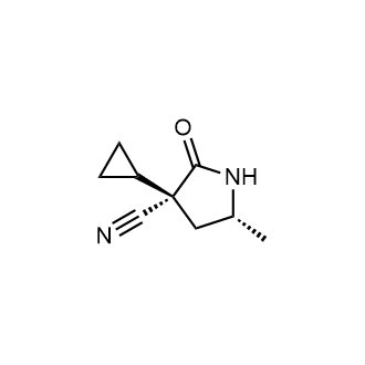 (3S,5R)-3-环丙基-5-甲基-2-氧代-吡咯烷-3-甲腈图片