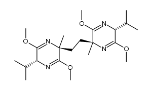 1,2-bis[(2R,5S)-2,5-dihydro-3,6-dimethoxy-2-isopropyl-5-methylpyrazin-5-yl]ethane结构式