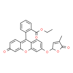 2-[6-[(2,5-Dihydro-4-methyl-5-oxo-2-furanyl)oxy]-3-oxo-3H-xanthen-9-yl]benzoic Acid Ethyl Ester Structure