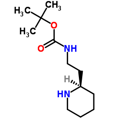 tert-butyl (R)-(2-(piperidin-2-yl)ethyl)carbamate Structure