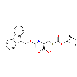 N-[(9H-Fluoren-9-ylmethoxy)carbonyl]-S-{[(2-methyl-2-propanyl)oxy]carbonyl}-L-cysteine Structure