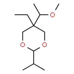 5β-Ethyl-2β-isopropyl-5α-(1-methoxyethyl)-1,3-dioxane Structure