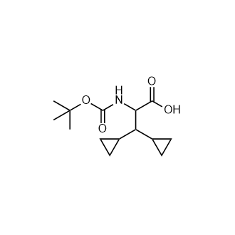 2-((Tert-butoxycarbonyl)amino)-3,3-dicyclopropylpropanoic acid Structure