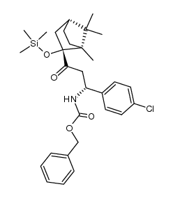 benzyl ((R)-1-(4-chlorophenyl)-3-oxo-3-((1R,2R,4R)-1,7,7-trimethyl-2-((trimethylsilyl)oxy)bicyclo[2.2.1]heptan-2-yl)propyl)carbamate结构式