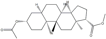 3β-(Acetyloxy)-14β-hydroxy-5β-androstane-17β-carboxylic acid methyl ester结构式