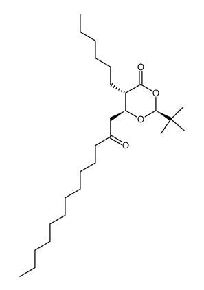 (2S,5S,6S)-2-(tert-butyl)-5-hexyl-6-(2-oxotridecyl)-1,3-dioxan-4-one结构式