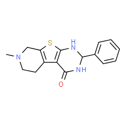 7-methyl-2-phenyl-2,3,5,6,7,8-hexahydropyrido[4',3':4,5]thieno[2,3-d]pyrimidin-4(1H)-one结构式