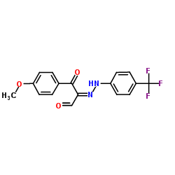 (2Z)-3-(4-Methoxyphenyl)-3-oxo-2-{[4-(trifluoromethyl)phenyl]hydrazono}propanal结构式