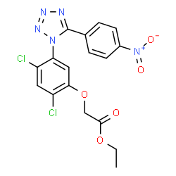 ETHYL 2-(2,4-DICHLORO-5-[5-(4-NITROPHENYL)-1H-1,2,3,4-TETRAAZOL-1-YL]PHENOXY)ACETATE结构式