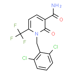 1-(2,6-Dichlorobenzyl)-2-oxo-6-(trifluoromethyl)-1,2-dihydro-3-pyridinecarboxamide structure