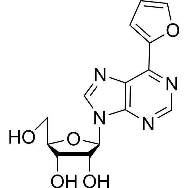 6-(2-呋喃基)-9-BETA-D-呋喃核糖基-9H-嘌呤结构式