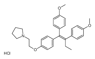 1-[2-[4-[(E)-1,2-bis(4-methoxyphenyl)but-1-enyl]phenoxy]ethyl]pyrrolidine,hydrochloride结构式