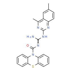 N-(4,6-dimethyl-2-quinazolinyl)-N''-(10H-phenothiazin-10-ylcarbonyl)guanidine structure