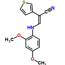 (2E)-3-[(2,4-Dimethoxyphenyl)amino]-2-(3-thienyl)acrylonitrile结构式