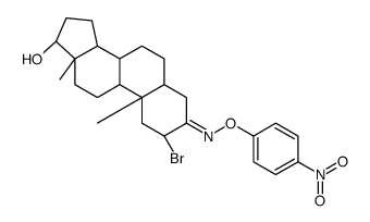 2α-Bromo-17β-hydroxy-5α-androstan-3-one O-(p-nitrophenyl)oxime structure