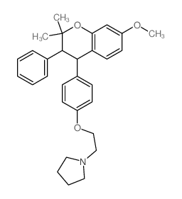 Pyrrolidine,1-[2-[4-[(3R,4S)-3,4-dihydro-7-methoxy-2,2-dimethyl-3-phenyl-2H-1-benzopyran-4-yl]phenoxy]ethyl]-,rel- picture