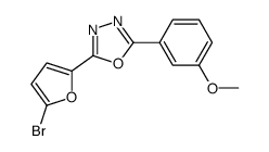 2-(5-bromofuran-2-yl)-5-(3-methoxyphenyl)-1,3,4-oxadiazole结构式