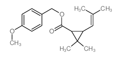 Cyclopropanecarboxylicacid, 2,2-dimethyl-3-(2-methyl-1-propen-1-yl)-, (4-methoxyphenyl)methyl ester Structure