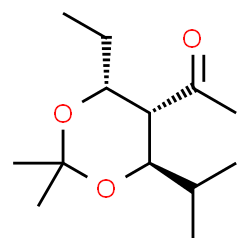 Ethanone, 1-[(4R,5S,6R)-4-ethyl-2,2-dimethyl-6-(1-methylethyl)-1,3-dioxan-5-yl]-, rel- (9CI)结构式