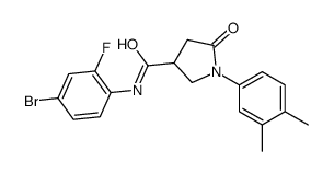 N-(4-bromo-2-fluorophenyl)-1-(3,4-dimethylphenyl)-5-oxopyrrolidine-3-carboxamide结构式