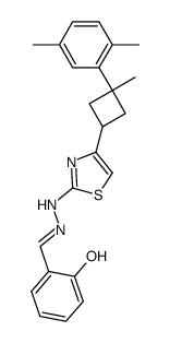 2-hydroxybenzaldehyde [4-(3-methyl-3-(p-xylyl)cyclobutyl)-1,3-thiazol-2-yl]hydrazone Structure