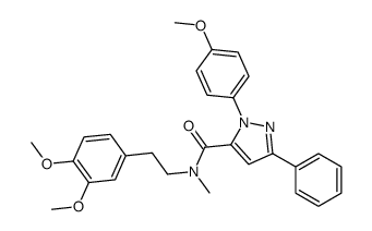 N-[2-(3,4-dimethoxyphenyl)ethyl]-2-(4-methoxyphenyl)-N-methyl-5-phenylpyrazole-3-carboxamide结构式